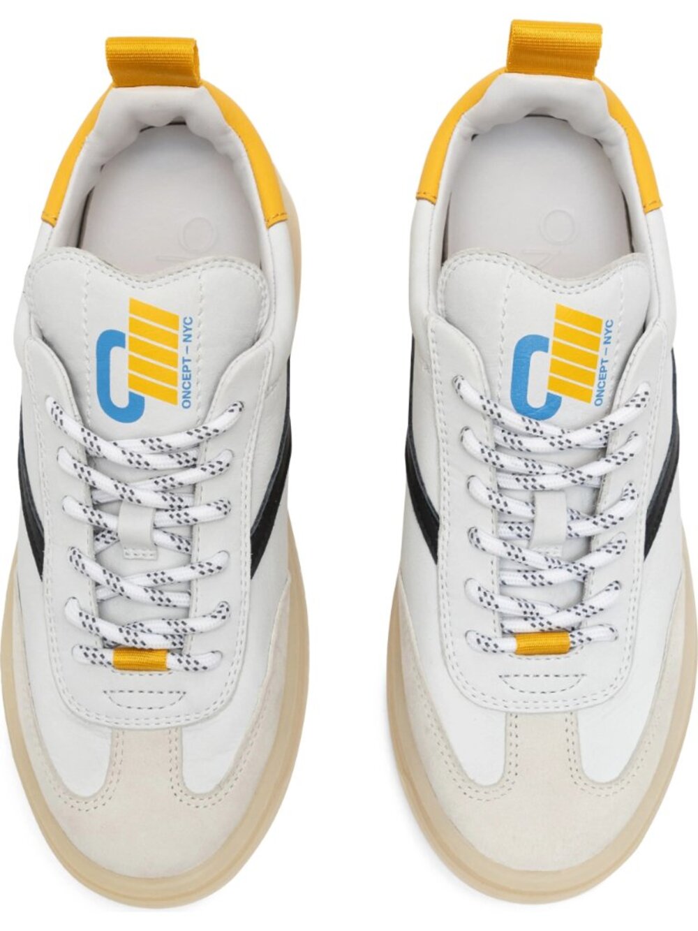 Oncept Women's Panama Low Top Leather Sneakers White/Yellow, Size 9 [CLEAN]